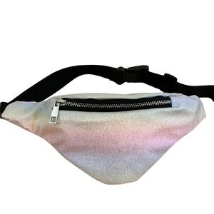 Ardene Iridescent Pastel Rainbow Y2K Fanny Pack Festival Waist Belt Bag